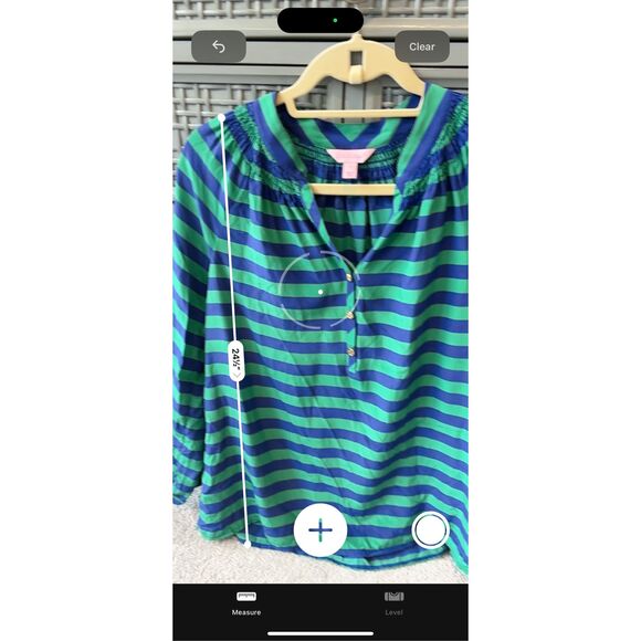 NWOT ⭐️Rare⭐️ Lilly Pulitzer Elsa 100% Silk blouse green/Blue Stripe, Sm $128 G4 - Picture 7 of 7